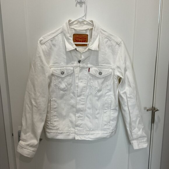 Men's Levis NWOT White Denim Jacket Small - Picture 1 of 3